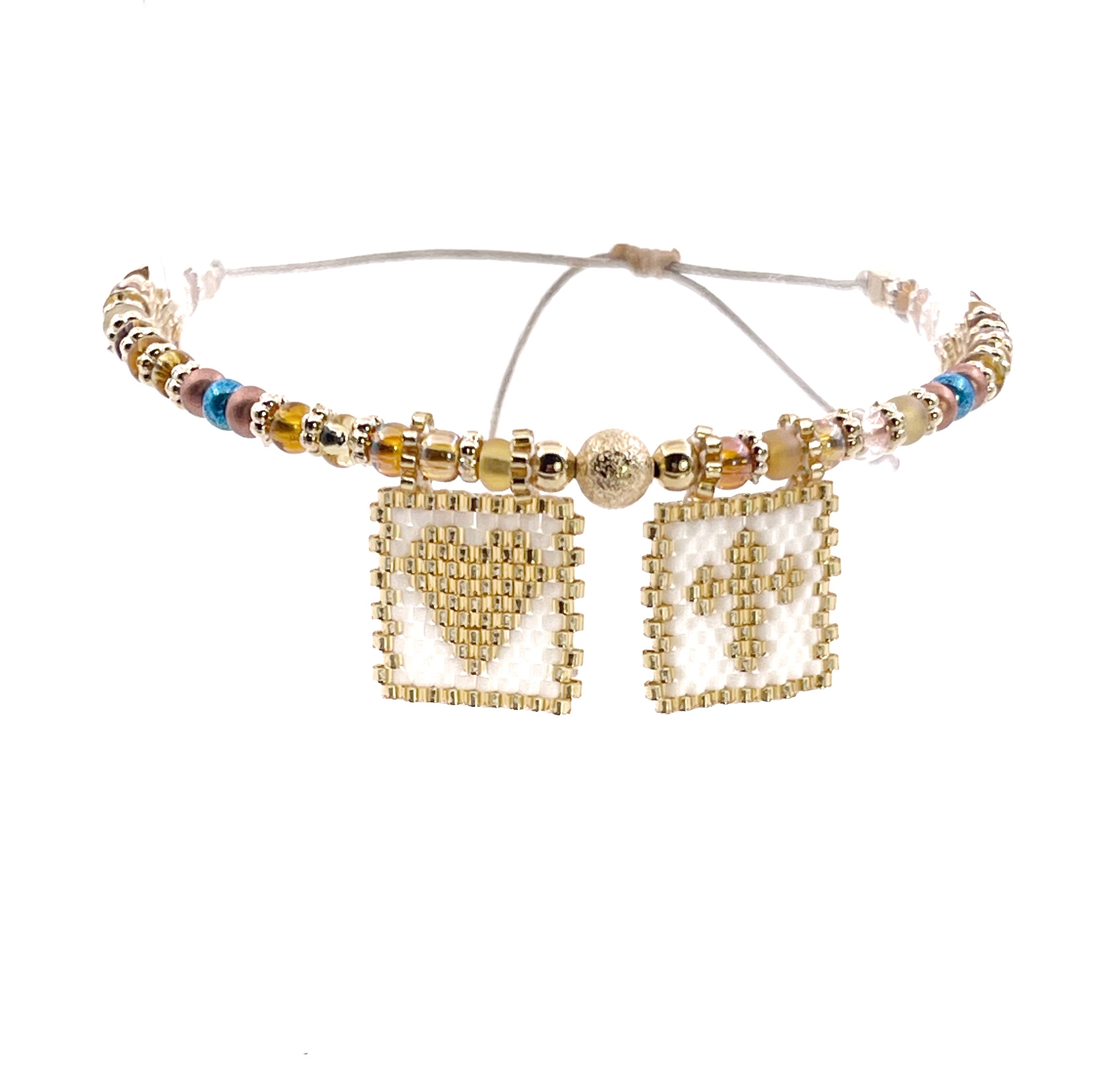 Handwoven Glass Seed Beads Bracelet
