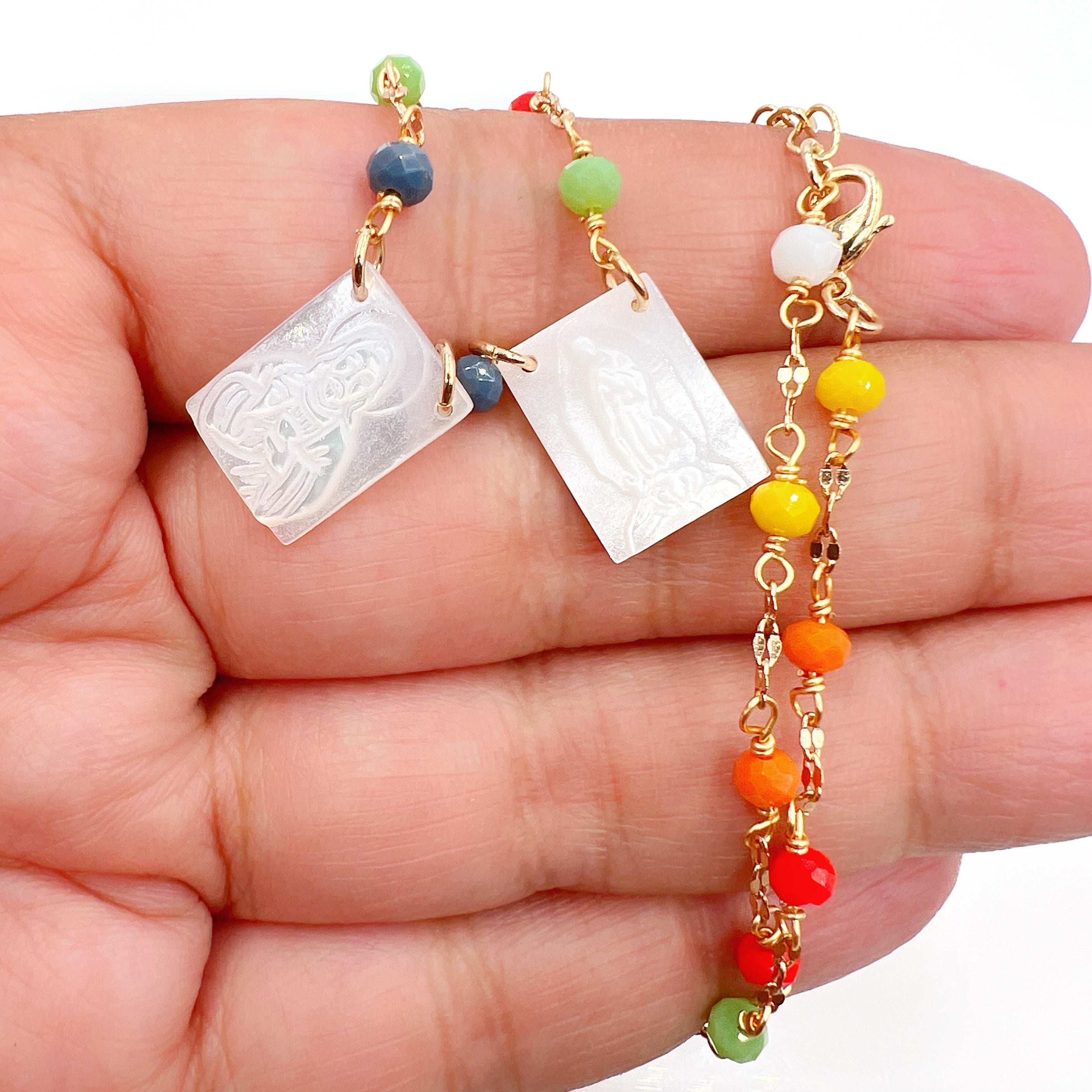 Catholic Scapular Crystal Choker Necklace