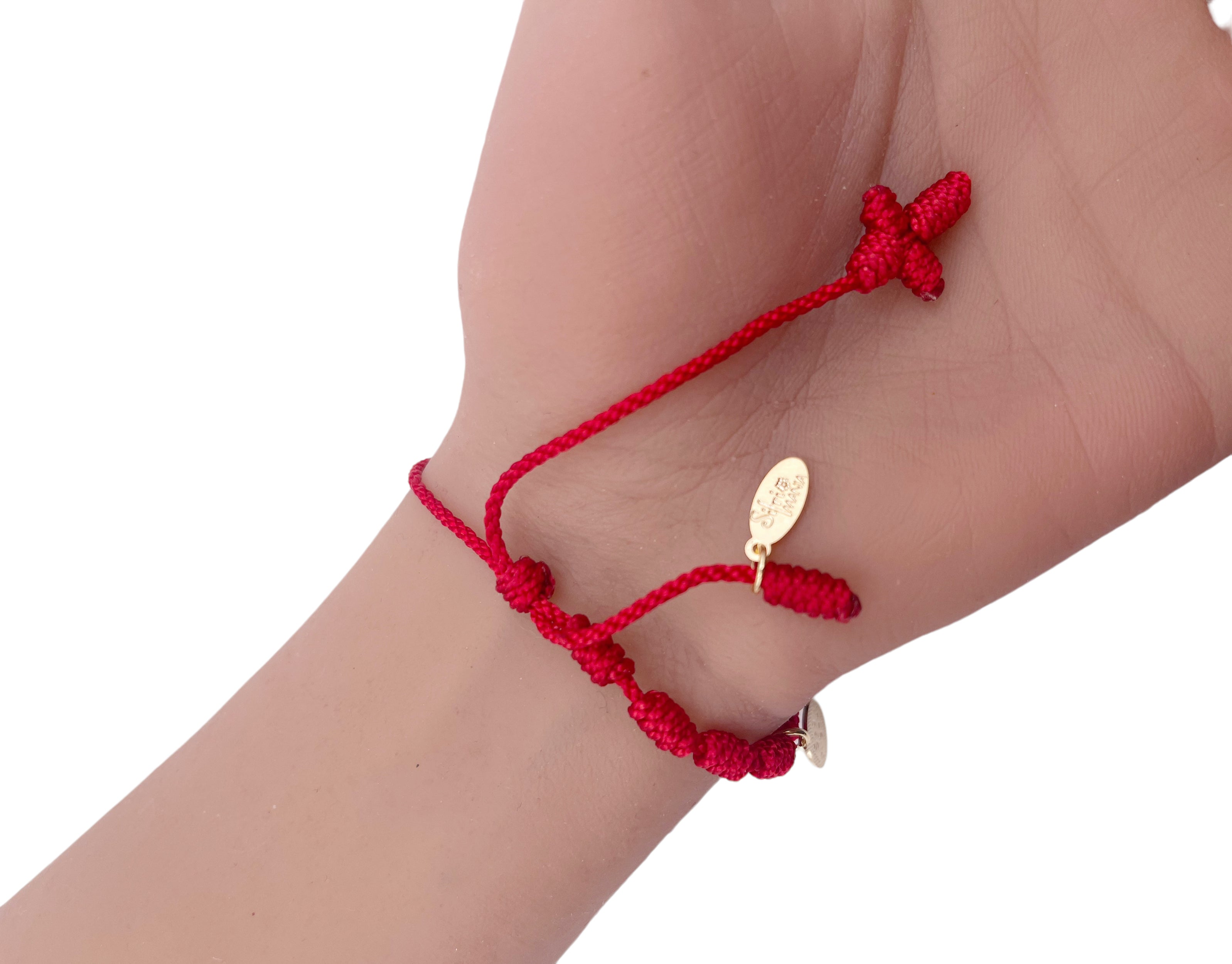 Saint Michael Archangel Medal Small Rosary Bracelet Adjustable Red String