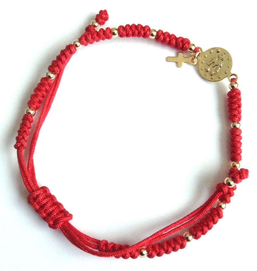 Virgin Mary Bracelet Adjustable Red String Miraculous Jewelry for Women